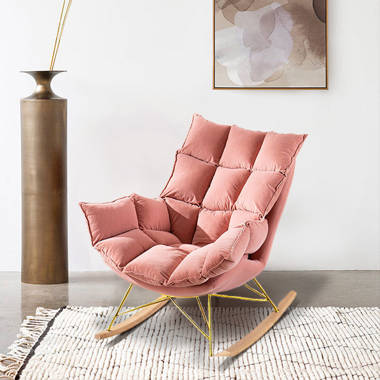 Blush pink sales rocking chair